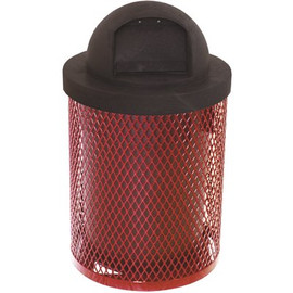 Everest 32 Gal. Red Trash Receptacle with Plastic Dome Top Everest 32 Gal. Red Trash Receptacle with Plastic Dome Top
