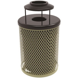 Everest 32 Gal. Beige Trash Receptacle with Ash Urn