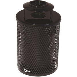 Everest 32 Gal. Black Trash Receptacle with Ash Urn