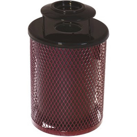 Everest 32 Gal. Burgundy Trash Receptacle with Ash Urn