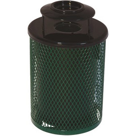 Everest 32 Gal. Green Trash Receptacle with Ash Urn