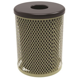 Everest 55 Gal. Beige Trash Receptacle with Flat Top