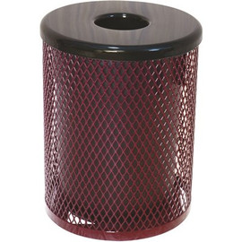 Everest 55 Gal. Burgundy Trash Receptacle with Flat Top