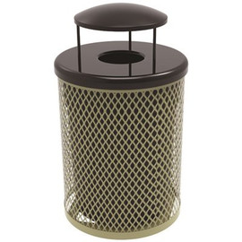 Everest 55 Gal. Beige Trash Receptacle with Rain Bonnet