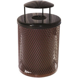 Everest 55 Gal. Brown Trash Receptacle with Rain Bonnet