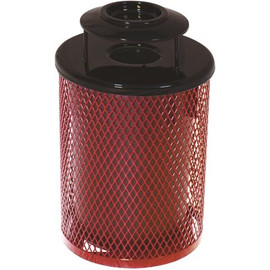 Everest 55 Gal. Red Trash Receptacle with Ash Urn