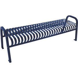 Plaza 6 ft. Ultra Blue Steel Strap Bench without Back
