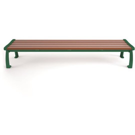 Heritage 8 ft. Brown Planks with Green Frame Backless Recycled Plastic Bench