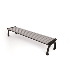 Heritage 8 ft. Gray Planks with Black Frame Backless Recycled Plastic Bench