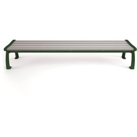 Heritage 8 ft. Gray Planks with Green Frame Backless Recycled Plastic Bench
