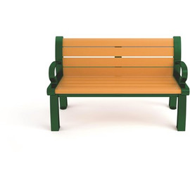 Heritage 4 ft. Cedar Planks with Green Frame Recycled Plastic Bench