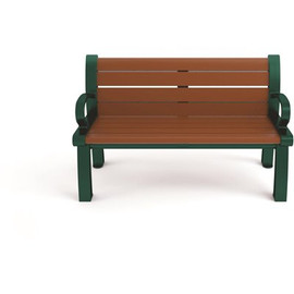 Heritage 4 ft. Brown Planks with Green Frame Recycled Plastic Bench