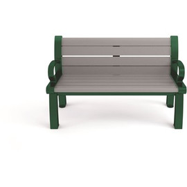 Heritage 4 ft. Gray Planks with Green Frame Recycled Plastic Bench