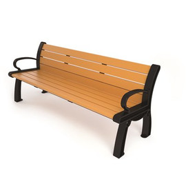 Heritage 5 ft. Cedar Planks with Black Frame Recycled Plastic Bench