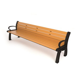 Heritage 8 ft. Cedar Planks with Black Frame Recycled Plastic Bench