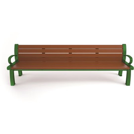 Heritage 8 ft. Brown Planks with Green Frame Recycled Plastic Bench