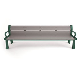 Heritage 8 ft. Gray Planks with Green Frame Recycled Plastic Bench