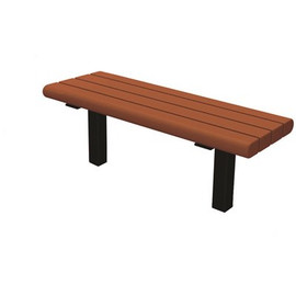 Creekside 4 ft. Brown In-Ground Mount Recycled Plastic Bench