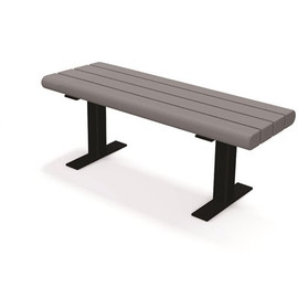 Creekside 4 ft. Gray Surface Mount Recycled Plastic Bench