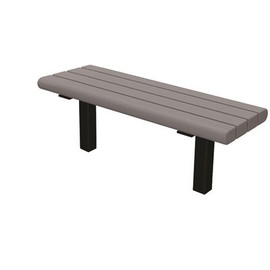 Creekside 4 ft. Gray In-Ground Mount Recycled Plastic Bench