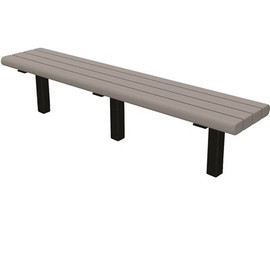 Creekside 6 ft. Gray In-Ground Mount Recycled Plastic Bench