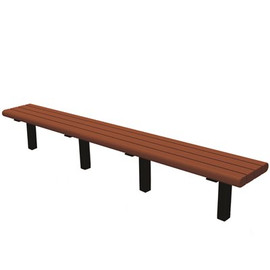 Creekside 8 ft. Brown In-Ground Mount Recycled Plastic Bench