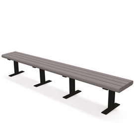 Creekside 8 ft. Gray Surface Mount Recycled Plastic Bench