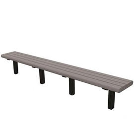Creekside 8 ft. Gray In-Ground Mount Recycled Plastic Bench