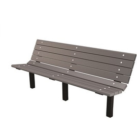 Contour 6 ft. Gray In-Ground Mount Recycled Plastic Bench