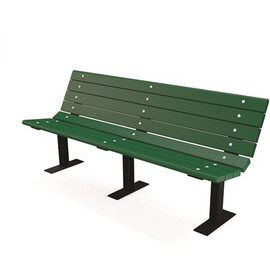 Contour 6 ft. Green Surface Mount Recycled Plastic Bench