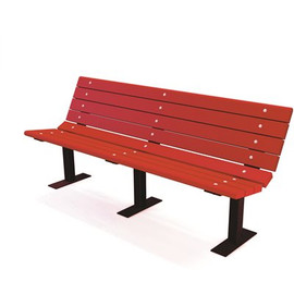 Contour 6 ft. Red Surface Mount Recycled Plastic Bench