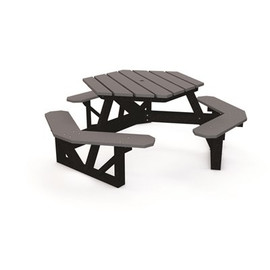 Hex 6 ft. Gray Recycled Plastic Picnic Table