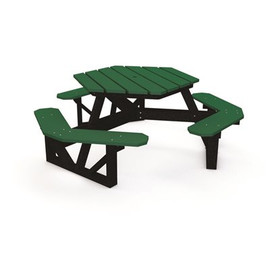 Hex 6 ft. Green Recycled Plastic Picnic Table