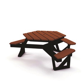 Hex 6 ft. Brown ADA Recycled Plastic Picnic Table