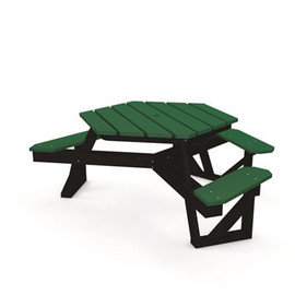 Hex 6 ft. Green ADA Recycled Plastic Picnic Table