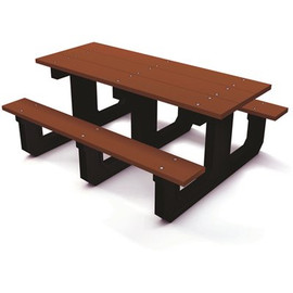 Park Place 6 ft. Brown Recycled Plastic Picnic Table