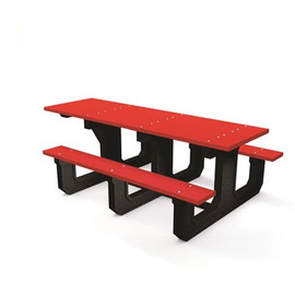 Park Place 6 ft. Red ADA Recycled Plastic Picnic Table