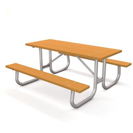 Galvanized Frame 6 ft. Cedar Recycled Plastic Picnic Table