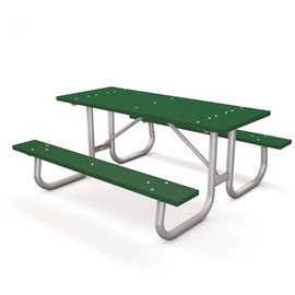 Galvanized Frame 6 ft. Green Recycled Plastic Picnic Table