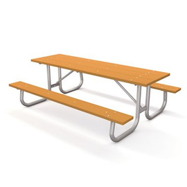 Galvanized Frame 8 ft. Cedar Recycled Plastic Picnic Table