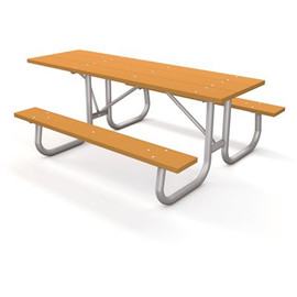 Galvanized Frame 6 ft. Cedar ADA Recycled Plastic Picnic Table