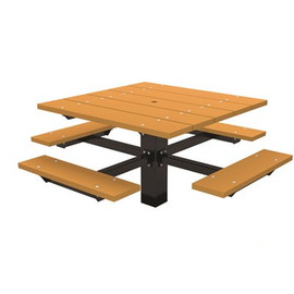 T-Table 4 ft. Cedar In-Ground Mount Square Recycled Plastic Picnic Table