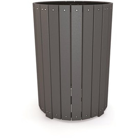 55 Gal. Round Gray Recycled Plastic Trash Receptacle