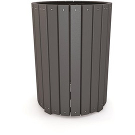 55 Gal. Round Gray Recycled Plastic Heavy-Duty Trash Receptacle