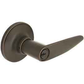 Defiant Simple Series Straight Aged Bronze Keyed Entry Door Handle