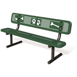 Green Portable Paw & Bone Bench