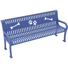 Blue Deluxe Paw and Bone Bench