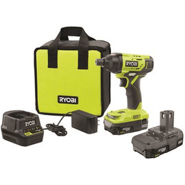 RYOBI ONE+ 18V Lithium-Ion Cordless 1/4 in. Impact Driver Kit with (2) 1.5 Ah Batteries, Charger, and Bag