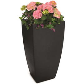 Mayne Kobi 38 in. Tall Black Self-Watering Polyethylene Planter