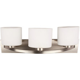 3-Light Brushed Nickel Bath Vanity Light